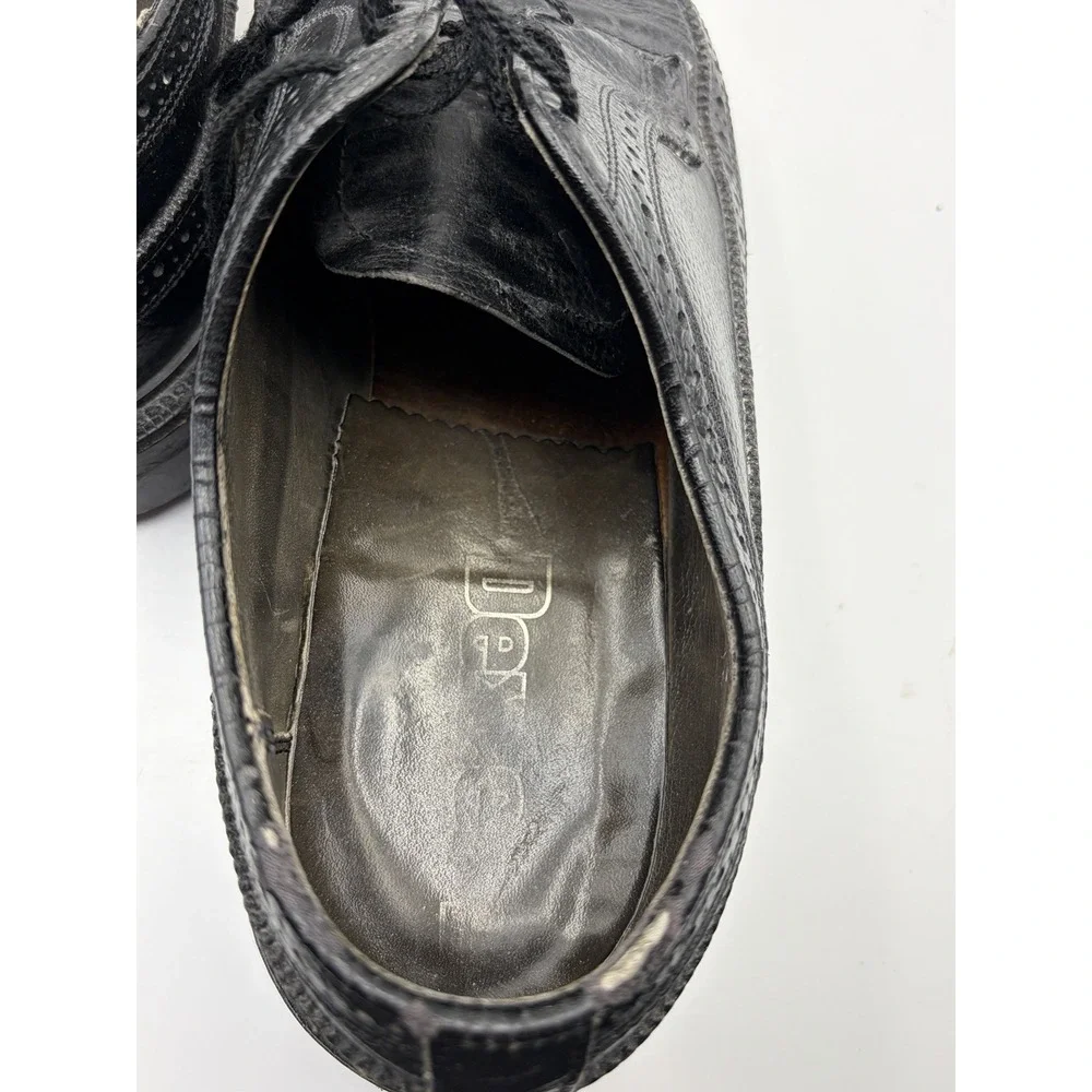 Vintage Dexter Black Leather Wingtip Dress Shoes Mens Size 10.5D USA Made